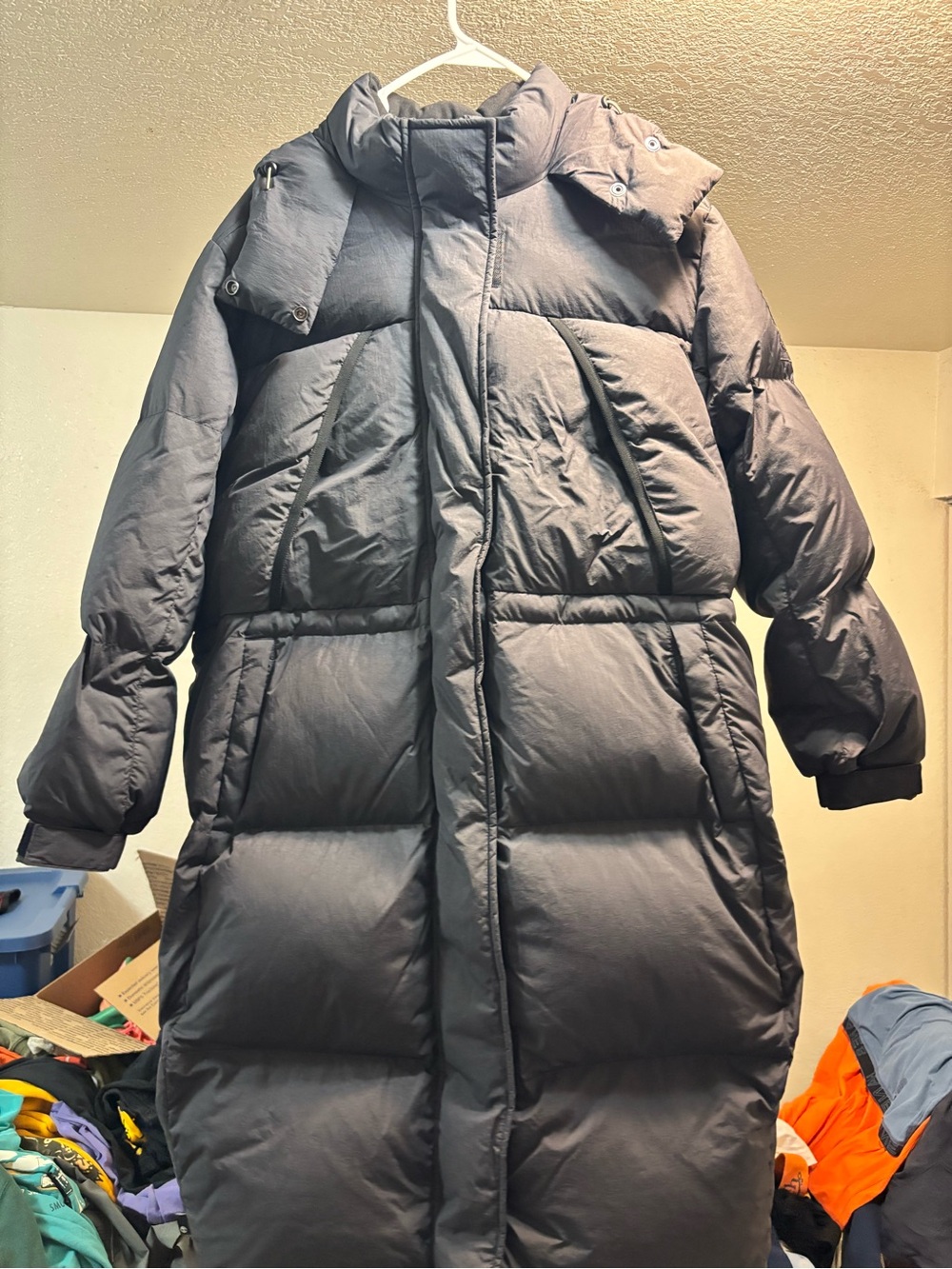 Timberland 3/4 length Long Puffer Coat in Black